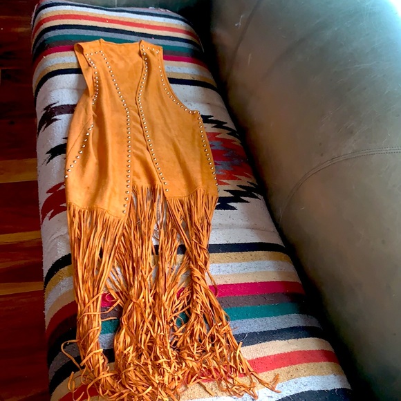 Tops - Western fringed duster with studs like new